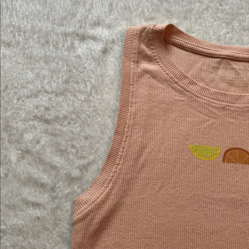 Peach colored American eagle crop tank top - Picture 5 of 6
